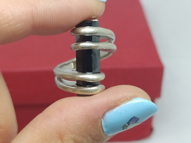  SILVER RING 925  WITH LARGE BLACK STONE ONYX